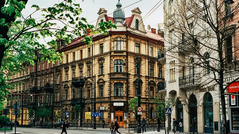 Kamienice przy krakowskiej ulicy
